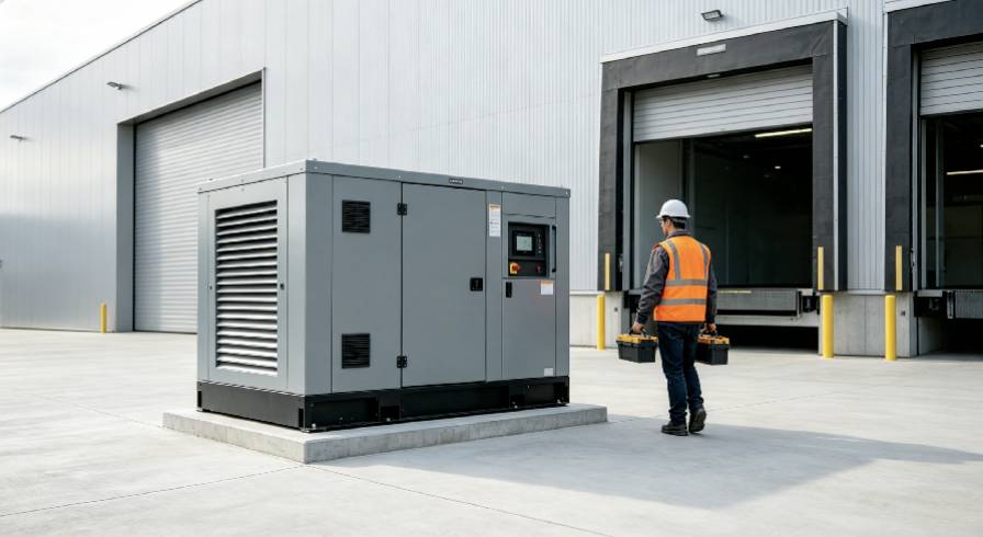Generator installation with heavy electrical connections